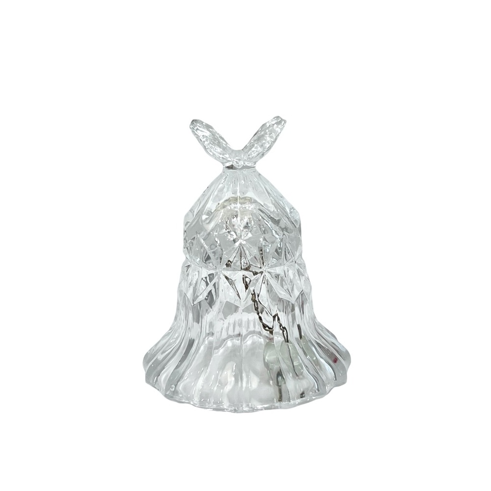 VINTAGE CUT CRYSTAL BELL WITH BUTTERFLY TOP